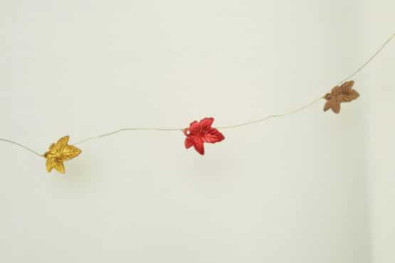 Draht-Girlande Blätter, 100 cm - herbst, dekoaccessoires